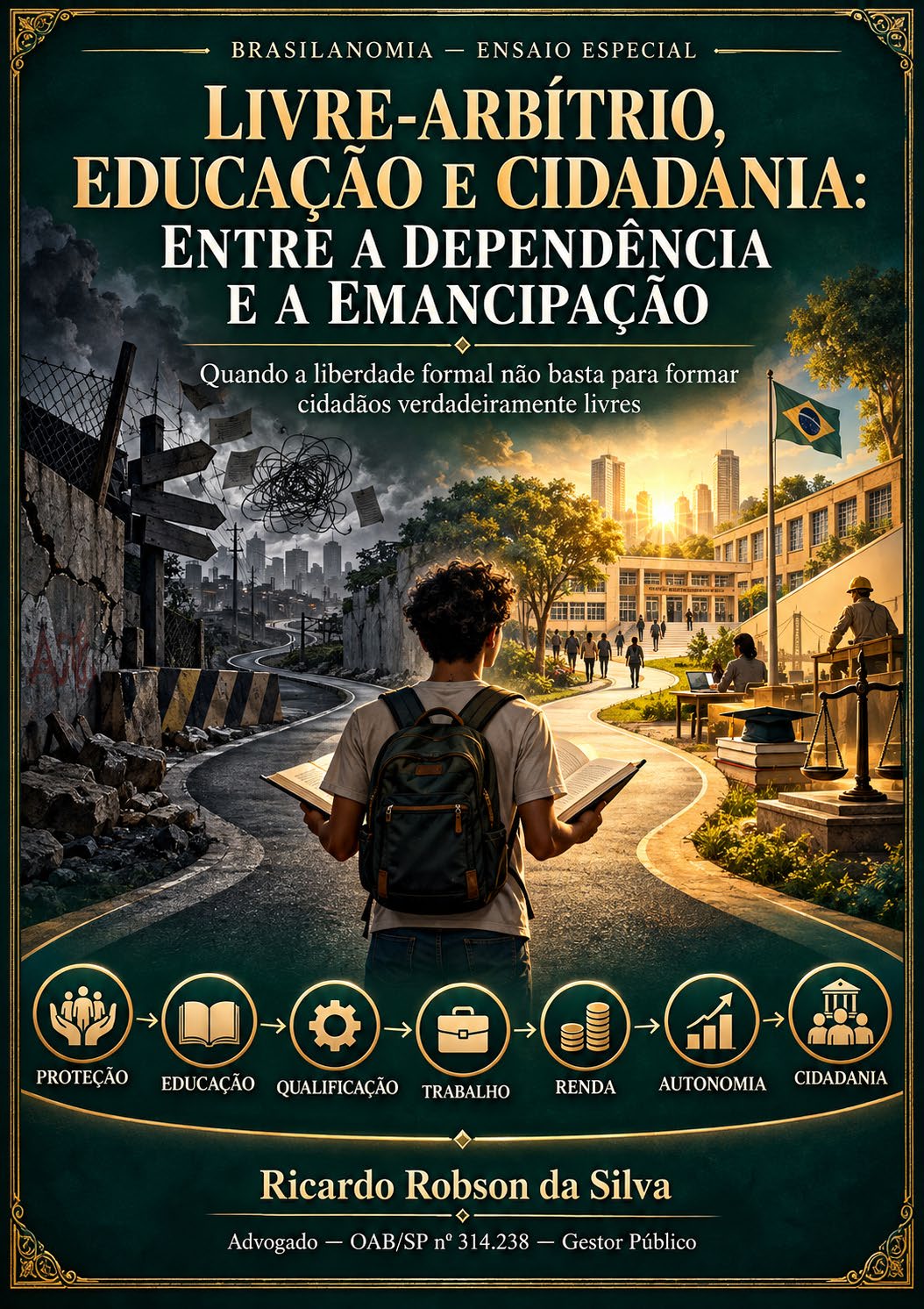 Capa de Brasilanomia — Ensaio especial, de Ricardo Robson da Silva: livre-arbítrio, educação e cidadania