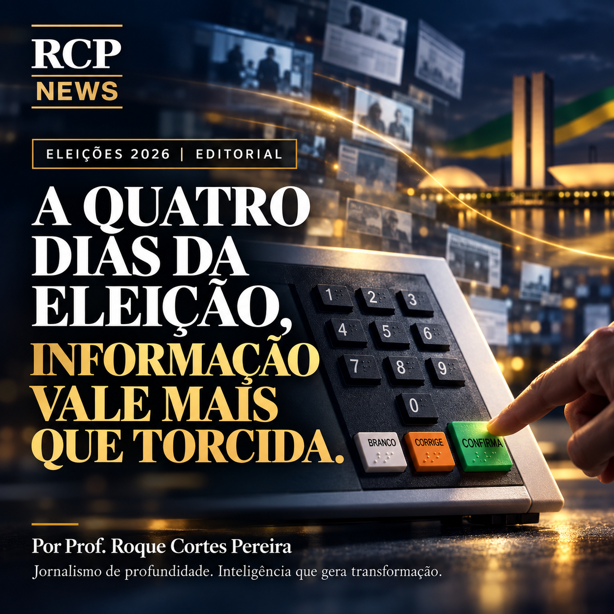 Capa editorial: a quatro dias da eleição, informação vale mais que torcida