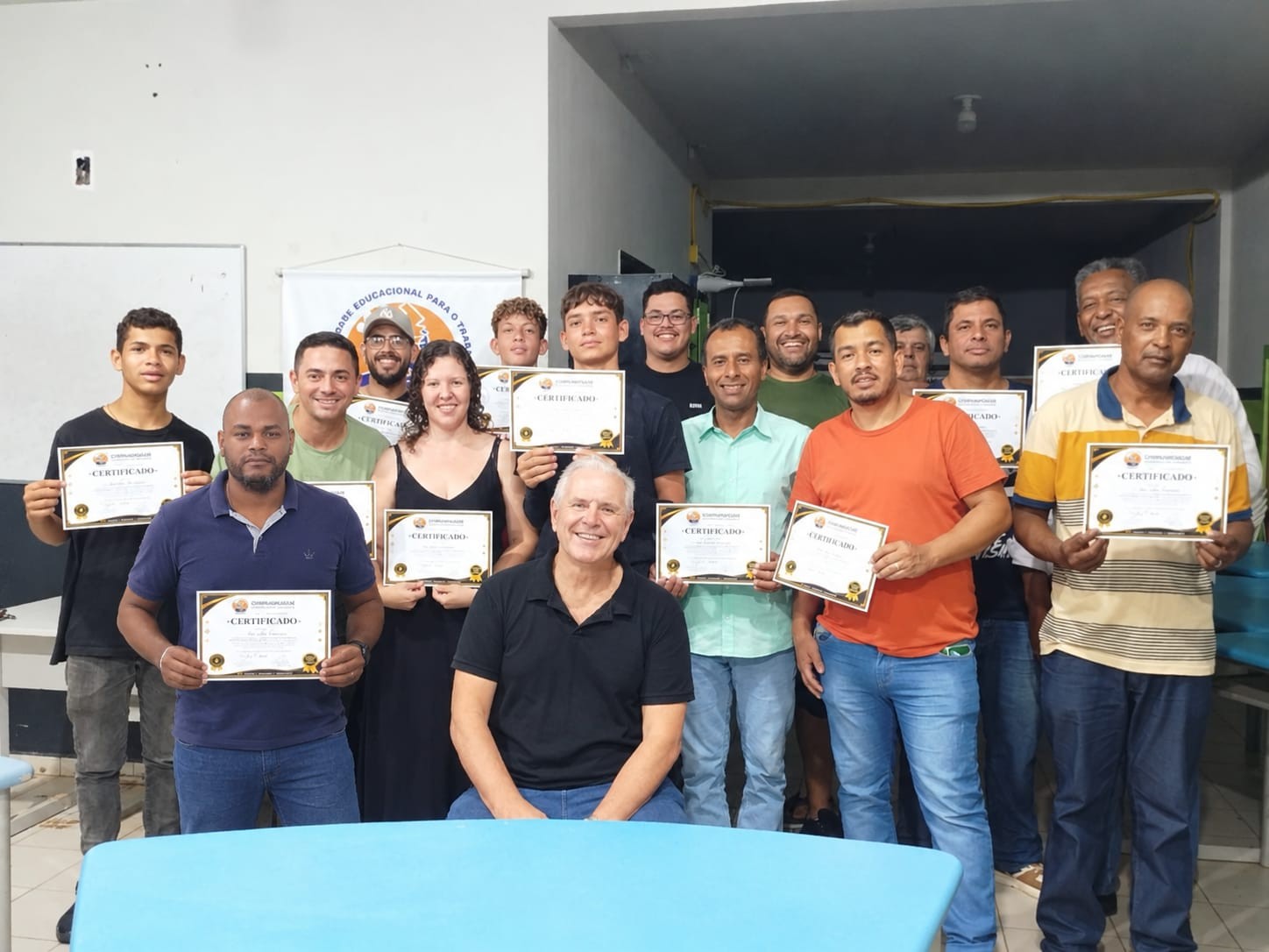 Registro de participantes com certificados de formação.