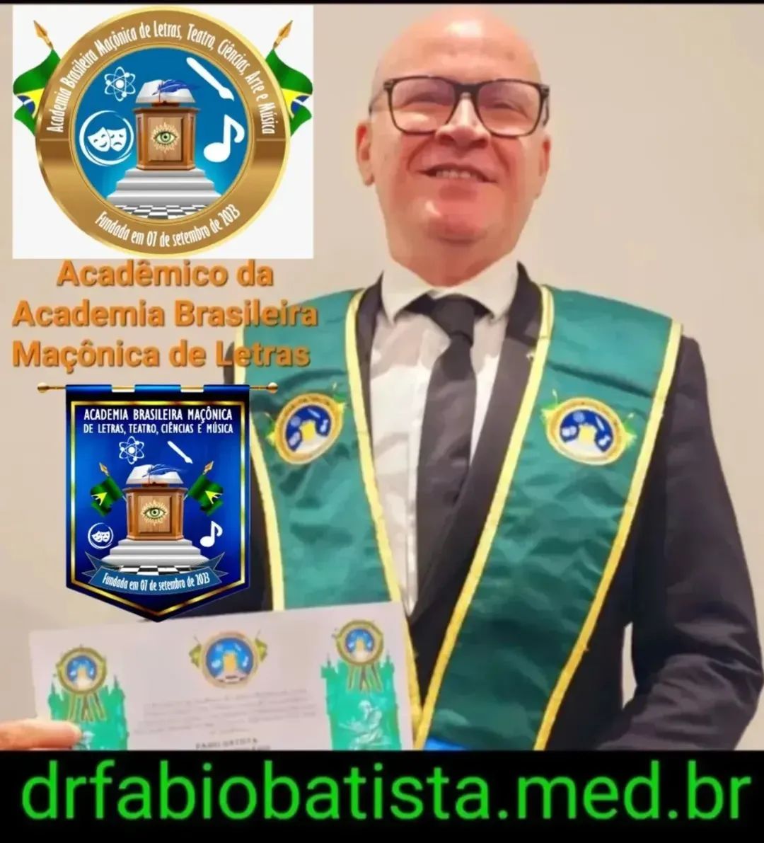 Fábio Batista em imagem relacionada à Academia Brasileira Maçônica