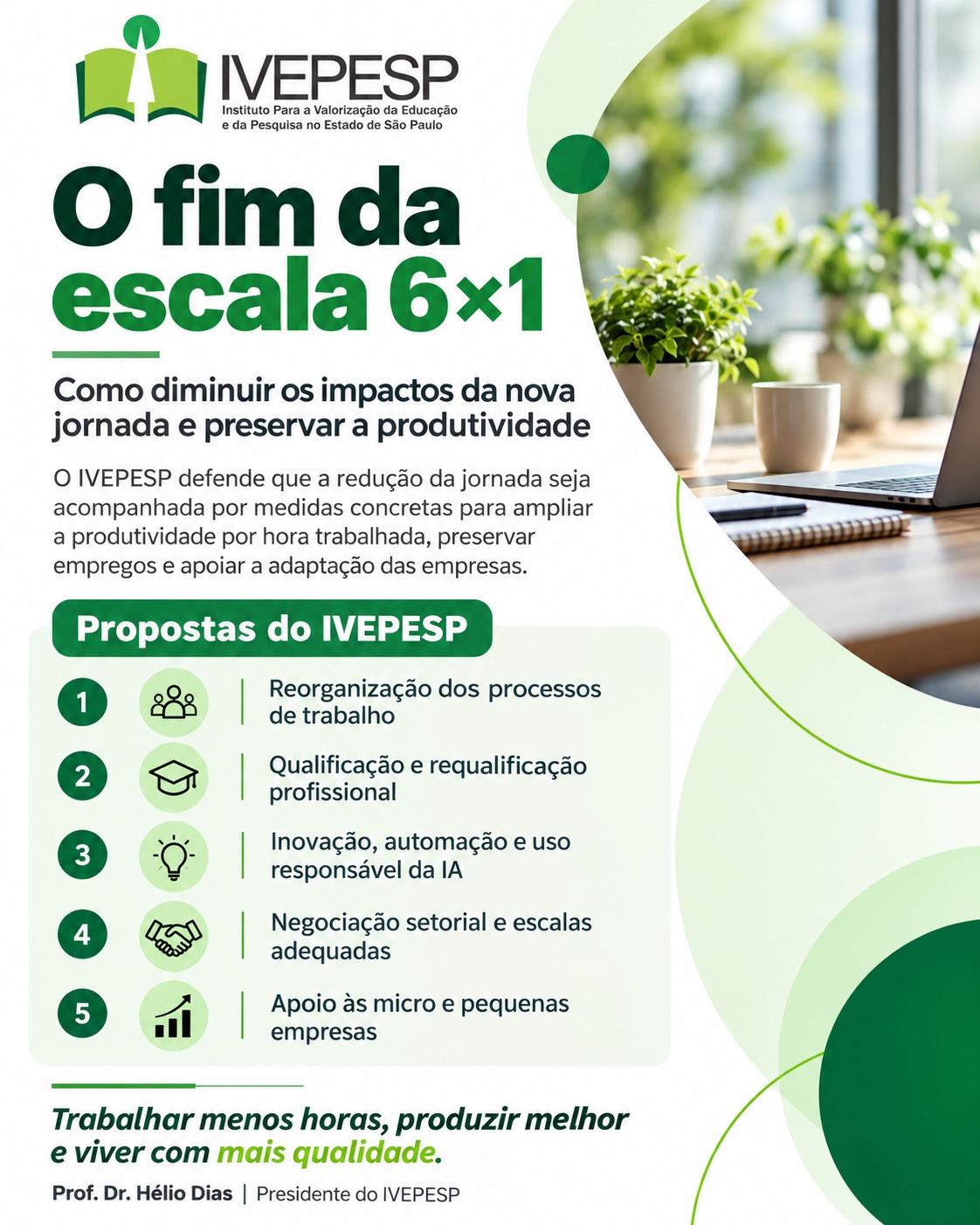 IVEPESP — O fim da escala 6×1: propostas para preservar a produtividade e melhorar a qualidade de vida
