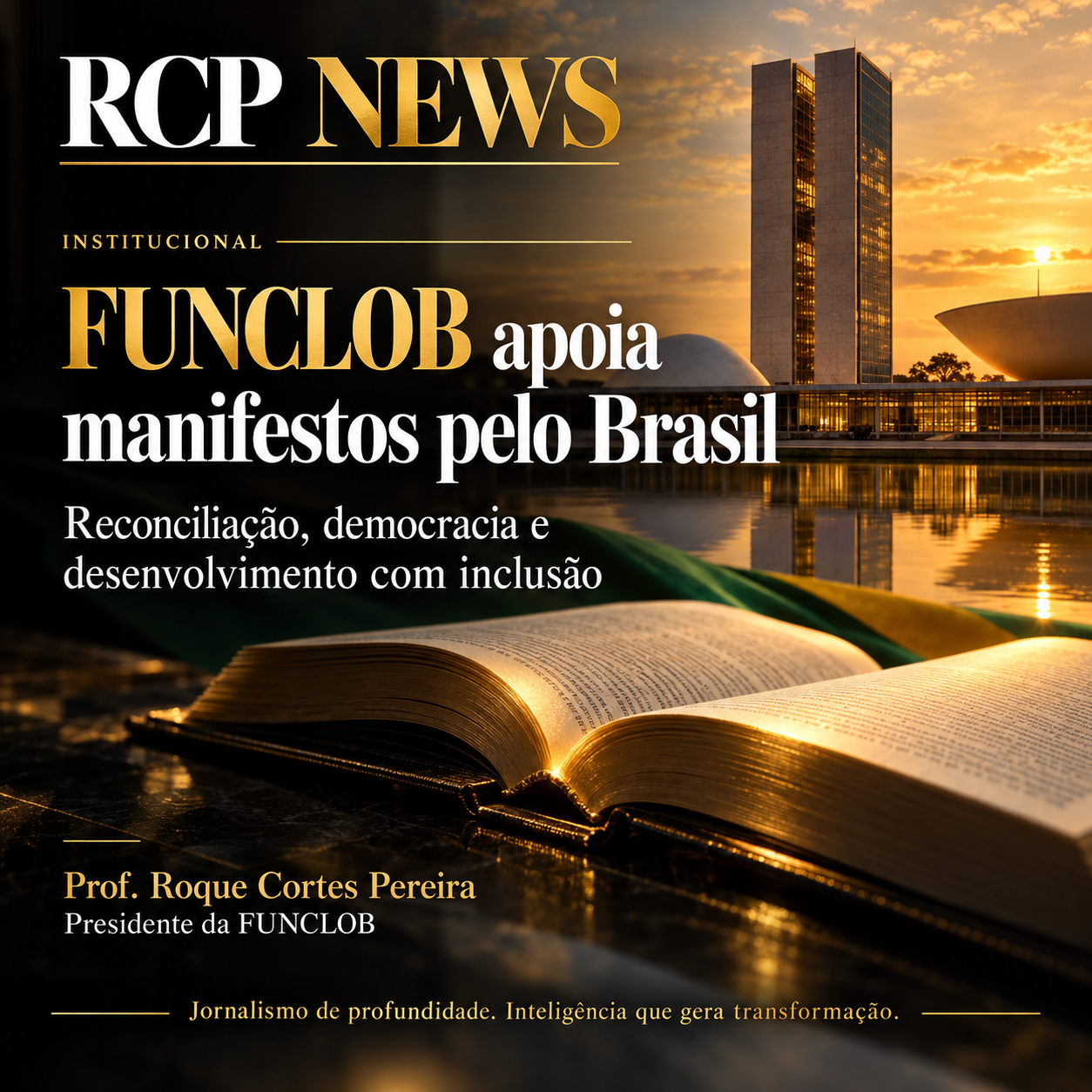 FUNCLOB apoia manifestos pelo Brasil: reconciliação, democracia e desenvolvimento com inclusão