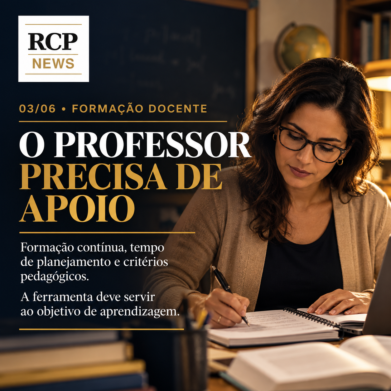 Card 3 de 6: O professor precisa de apoio.