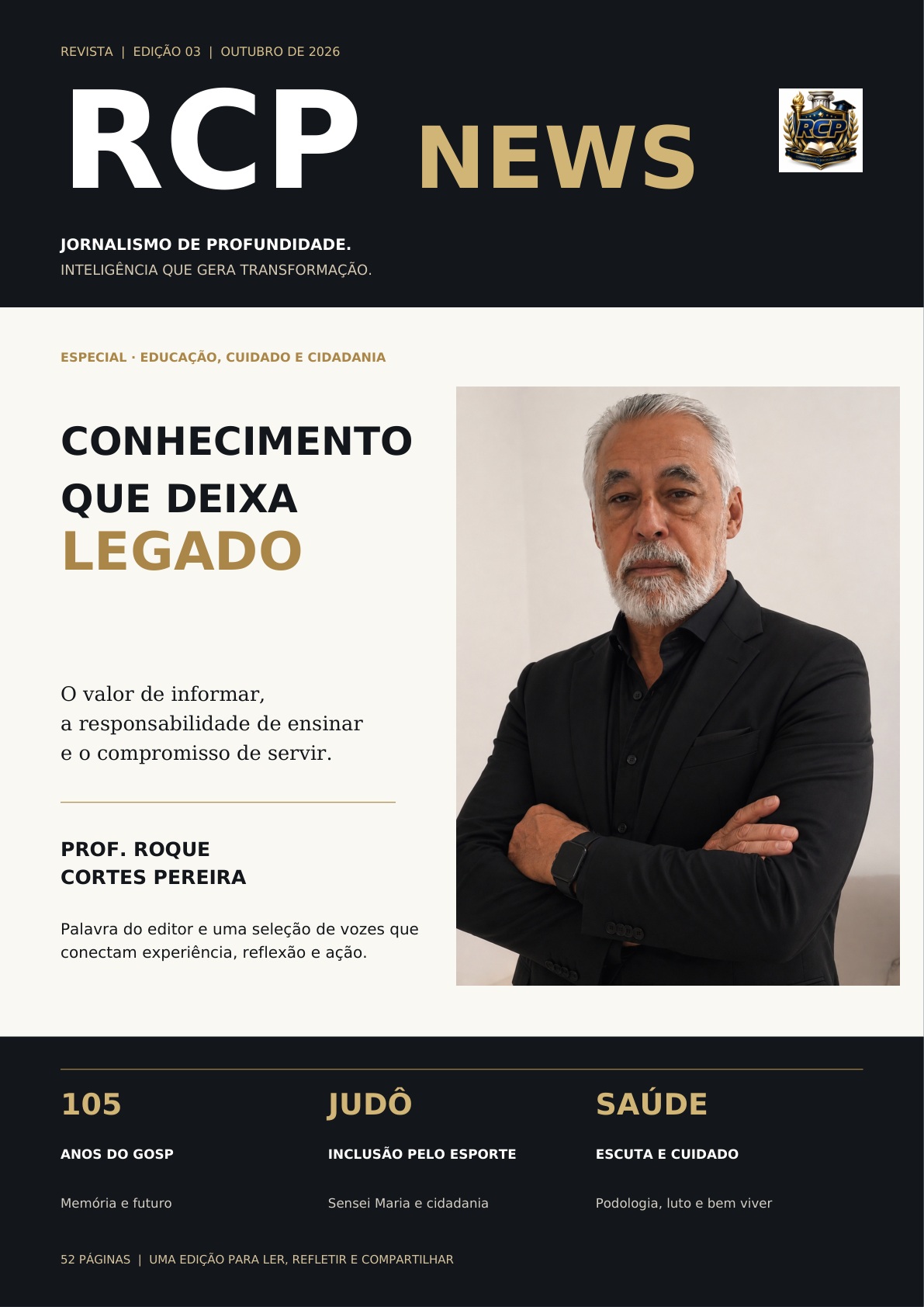 Capa da Revista RCP News, edição 03 — Conhecimento que deixa legado