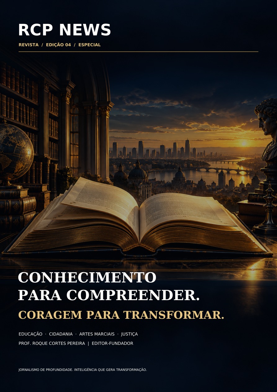 Capa da Revista RCP News, edição 04 — Conhecimento para compreender. Coragem para transformar.